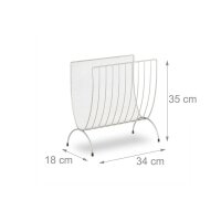 relaxdays Zeitungsständer 10022511_55 silber Metall, DIN A4 quer, 1 St.