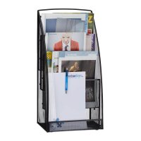 relaxdays Tischprospekthalter schwarz DIN A4 4...