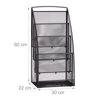 relaxdays Tischprospekthalter schwarz DIN A4 4...