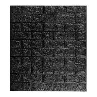 relaxdays Wandpaneele selbstklebend, schwarz 70,0 x 78,0...