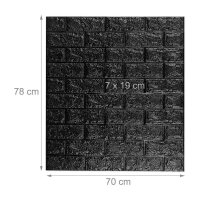 relaxdays Wandpaneele selbstklebend, schwarz 70,0 x 78,0...