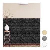 relaxdays Wandpaneele selbstklebend, schwarz 70,0 x 78,0 cm, 5 St.