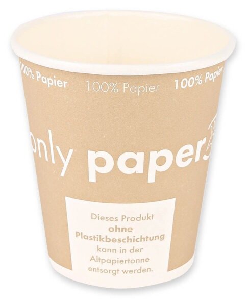 NATURE Star Einweg-Kaffeebecher Only Paper braun, weiß 250 ml, 50 St.