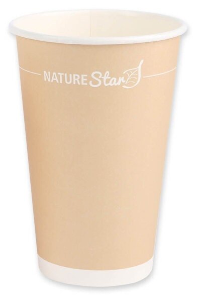 NATURE Star Einweg-Kaffeebecher braun, weiß 400 ml, 50 St.