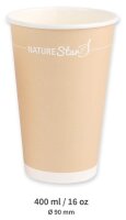 NATURE Star Einweg-Kaffeebecher braun, weiß 400 ml,...