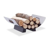 relaxdays Kaminholzkorb silber, schwarz 41,0 x 33,0 x...