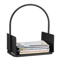 relaxdays Kaminholzkorb schwarz 40,0 x 30,0 x 46,0 cm, 1 St.