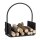 relaxdays Kaminholzkorb schwarz 40,0 x 30,0 x 46,0 cm, 1 St.