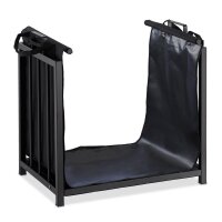 relaxdays Kaminholzkorb schwarz 51,0 x 37,0 x 50,0 cm, 1 St.