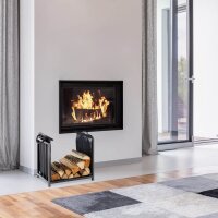 relaxdays Kaminholzkorb schwarz 51,0 x 37,0 x 50,0 cm, 1 St.
