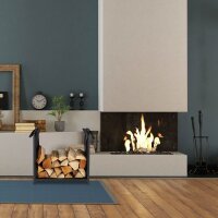 relaxdays Kaminholzkorb schwarz 51,0 x 37,0 x 50,0 cm, 1 St.