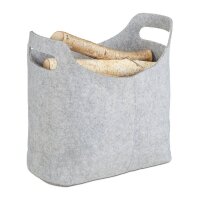 relaxdays Kaminholztasche 20,0 l hellgrau 40,0 x 23,0 x...
