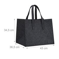 relaxdays Kaminholztasche 50,0 l anthrazit 43,0 x 36,5 x...