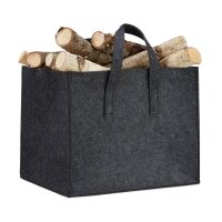 relaxdays Kaminholztasche 50,0 l anthrazit 43,0 x 36,5 x 34,5 cm, 1 St.