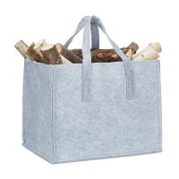 relaxdays Kaminholztasche 50,0 l hellgrau 43,0 x 36,5 x...