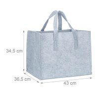 relaxdays Kaminholztasche 50,0 l hellgrau 43,0 x 36,5 x...
