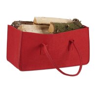 relaxdays Kaminholztasche 27,0 l rot 25,0 x 50,0 x 25,0...