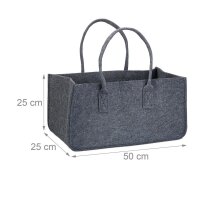 relaxdays Kaminholztasche 27,0 l anthrazit 25,0 x 50,0 x...