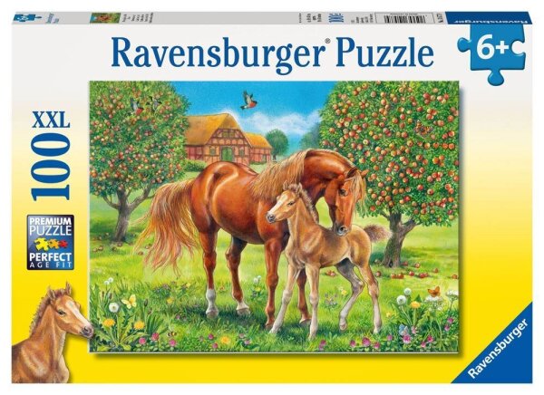 Ravensburger XXL Pferdeglück auf der Wiese Puzzle, 100 Teile