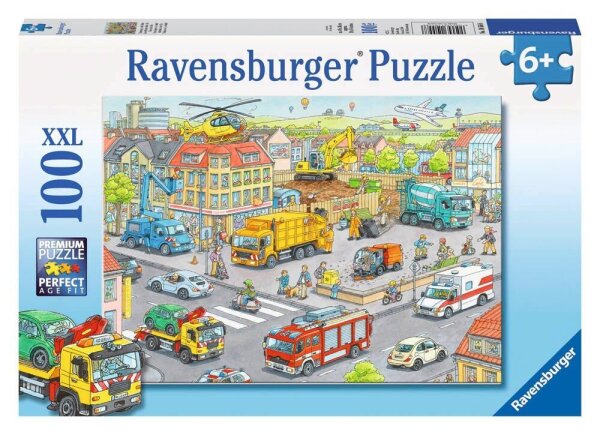 Ravensburger XXL Fahrzeuge in der Stadt Puzzle, 100 Teile