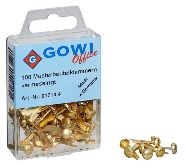 Gowi Musterbeutelklammern Rundkopf, 100 St.