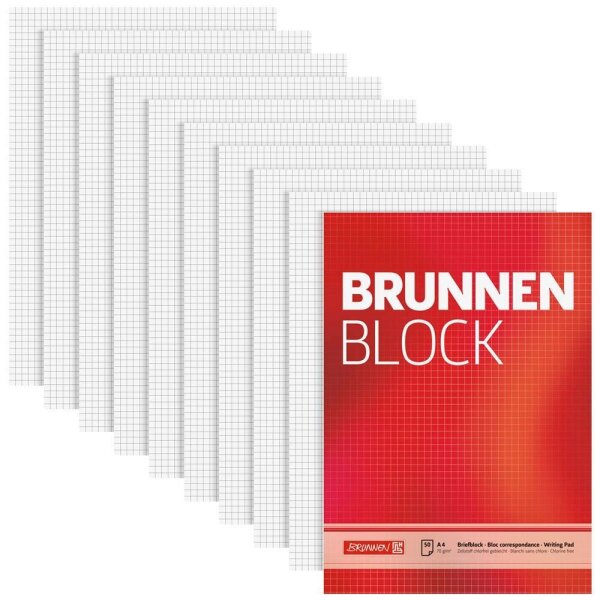 BRUNNEN Briefblöcke DIN A4 kariert  ( 1052728 )