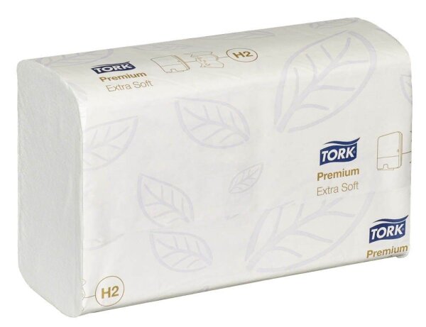 TORK Papierhandtücher 600297 Xpress® H2 Premium Extra Soft Interfold-Falzung 2-lagig weiß, 2.100 Tücher