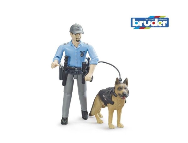 bruder bworld 62150 Polizist mit Hund Spielfiguren-Set