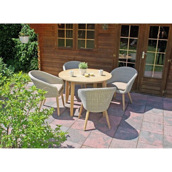Garden Pleasure Sitzgruppe Arvada taupe, braun Kunststoff, Holz, 9-teilig