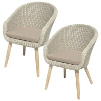 Garden Pleasure Sitzgruppe Arvada taupe, braun Kunststoff, Holz, 9-teilig