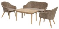 Garden Pleasure Loungegruppe Pueblo beige, braun Kunststoff, Metall, 6-teilig