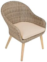 Garden Pleasure Loungegruppe Pueblo beige, braun Kunststoff, Metall, 6-teilig