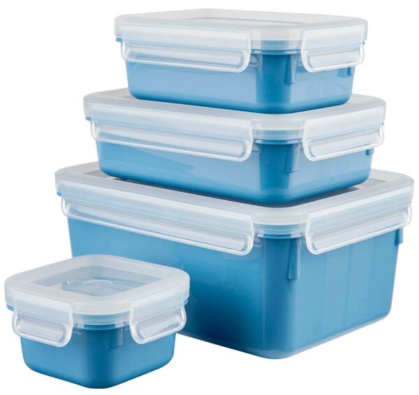 emsa Frischhaltedosen-Set CLIP & CLOSE blau 0,2/0,55/0,8/2,2 l, 1 Set