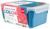 emsa Frischhaltedosen-Set CLIP & CLOSE blau 0,2/0,55/0,8/2,2 l, 1 Set
