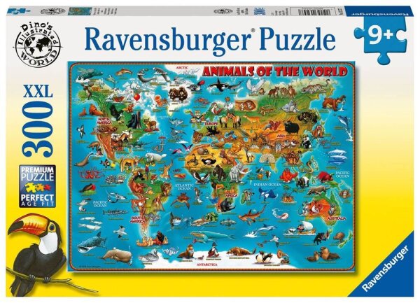Ravensburger XXL Tiere rund um die Welt Puzzle, 300 Teile