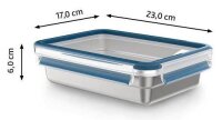 emsa Frischhaltedose CLIP & CLOSE 6,0 cm hoch silber...