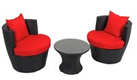 Garden Pleasure Sitzgruppe Linz rot, schwarz Kunststoff,...