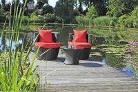 Garden Pleasure Sitzgruppe Linz rot, schwarz Kunststoff,...