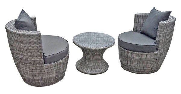 Garden Pleasure Sitzgruppe Linz grau Kunststoff, Metall, 7-teilig