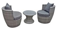 Garden Pleasure Sitzgruppe Linz grau Kunststoff, Metall,...