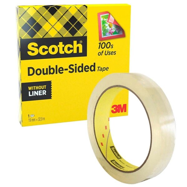 Scotch doppelseitiger Klebefilm transparent 19,0 mm x 33,0 m 1 Rolle