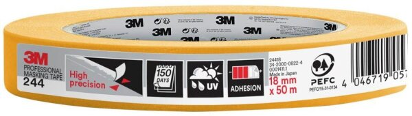 3M 244 Malerband orange 18,0 mm x 50,0 m 1 Rolle