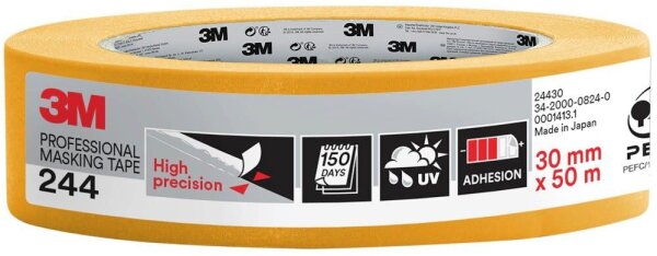 3M 244 Malerband orange 30,0 mm x 50,0 m 1 Rolle