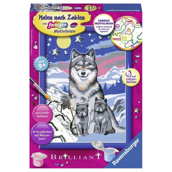 Ravensburger Malen-nach-Zahlen Süße Wolfsfamilie mehrfarbig