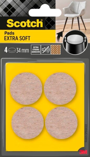 Scotch EXTRA SOFT Filzgleiter Kunststoff Ø 3,4 cm, 4 St.
