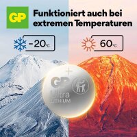 GP Knopfzellen CR2032 Lithium 3,0 V, 8 St.