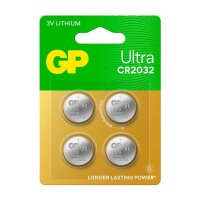 GP Knopfzellen CR2032 Lithium 3,0 V, 4 St.