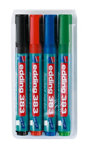 edding 383 Flipchart-Marker farbsortiert 1,0 - 5,0 mm, 4 St.
