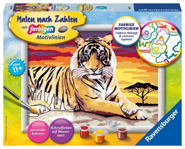 Ravensburger Malen-nach-Zahlen Majestätischer Tiger mehrfarbig