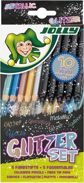 JOLLY GLITZER Malset farbsortiert, 10 St.